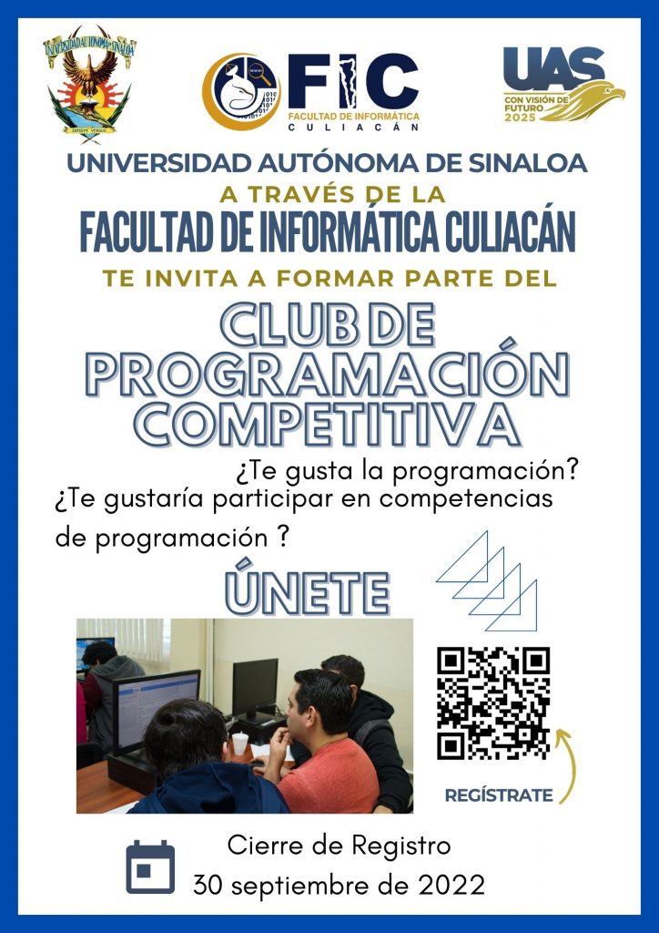 La FIC te invita a unirte al Club de Programación Competitiva – Facultad de  Informática Culiacán