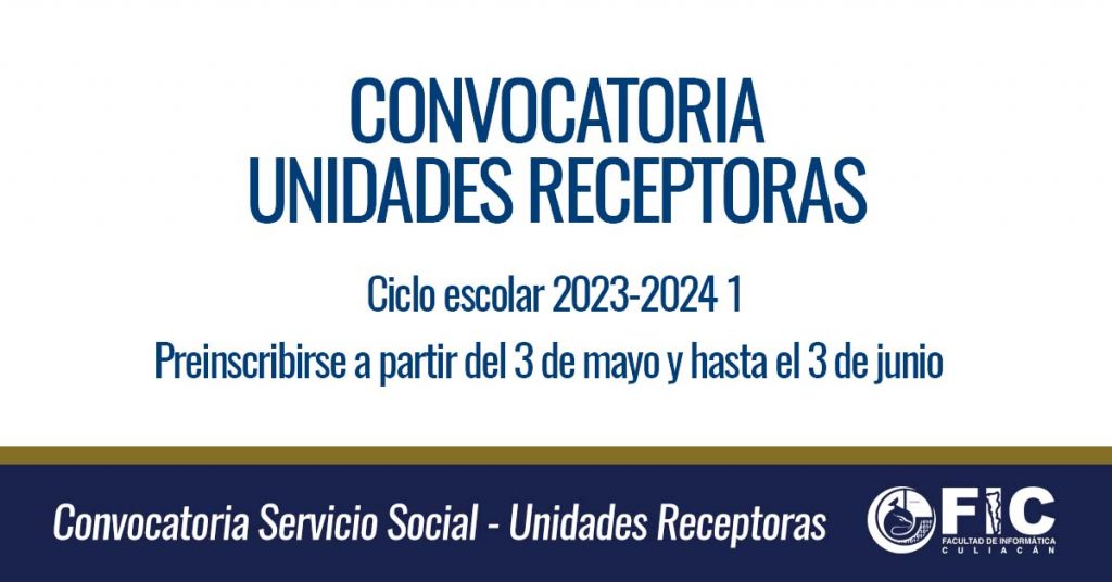 Solicitud de Unidades Receptoras de Servicio Social Ciclo 2023-2024-1