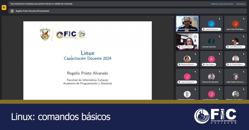 La Facultad de Informática realiza una actividad en conjunto de MC. Rogelio Prieto Alvarado sobre Linux: comandos básicos